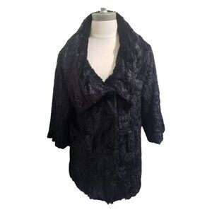 CT1919 Ethyl Black Faux Fur Jacket with Belt Hoops L